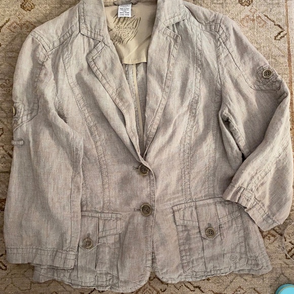 Light Green Beige Jacket with Pocket Details Sz S - Picture 4 of 16